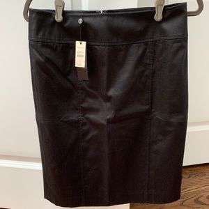 Talbots Pencil Skirt Career Size 6 Black Lined Back Vent Spandex NWT
